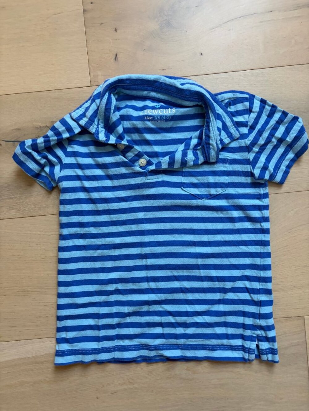 Crewcuts Boys XS (4-5) Blue Striped Polo Shirt